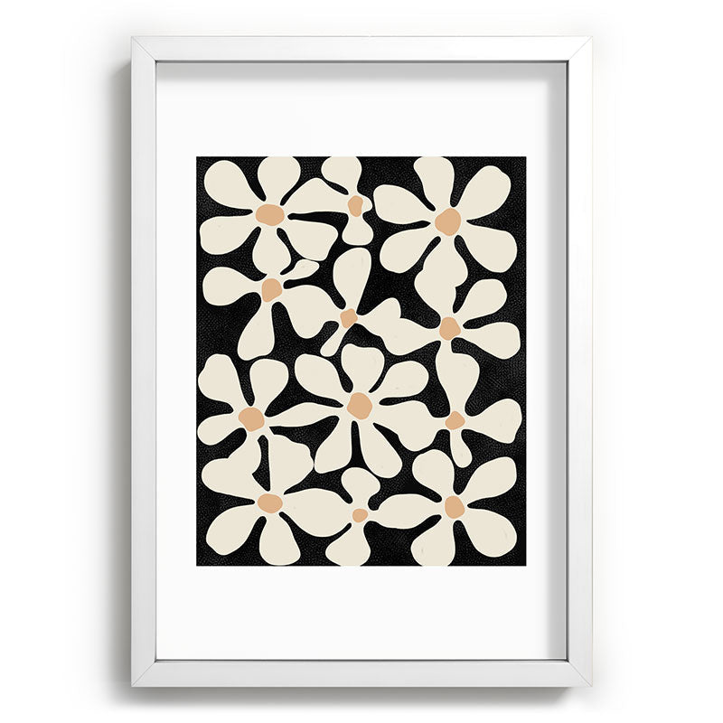 DorisciciArt Midnight Bohemian Floral Recessed Framing Rectangle