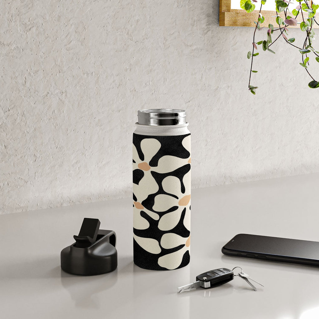 DorisciciArt Midnight Bohemian Floral Water Bottle