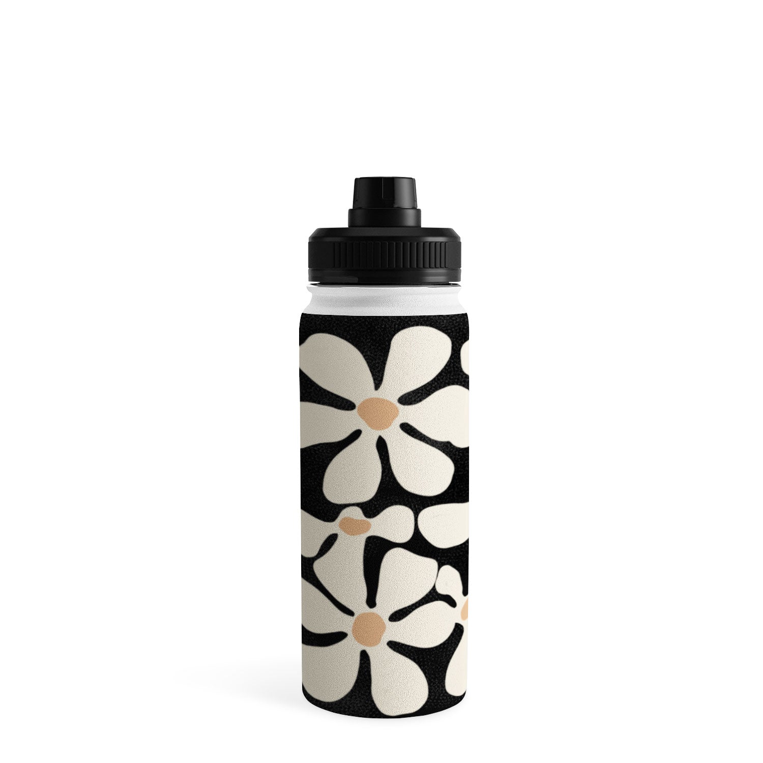 DorisciciArt Midnight Bohemian Floral Water Bottle