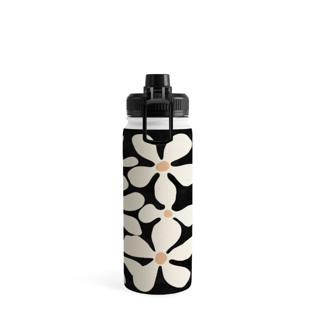 DorisciciArt Midnight Bohemian Floral Water Bottle