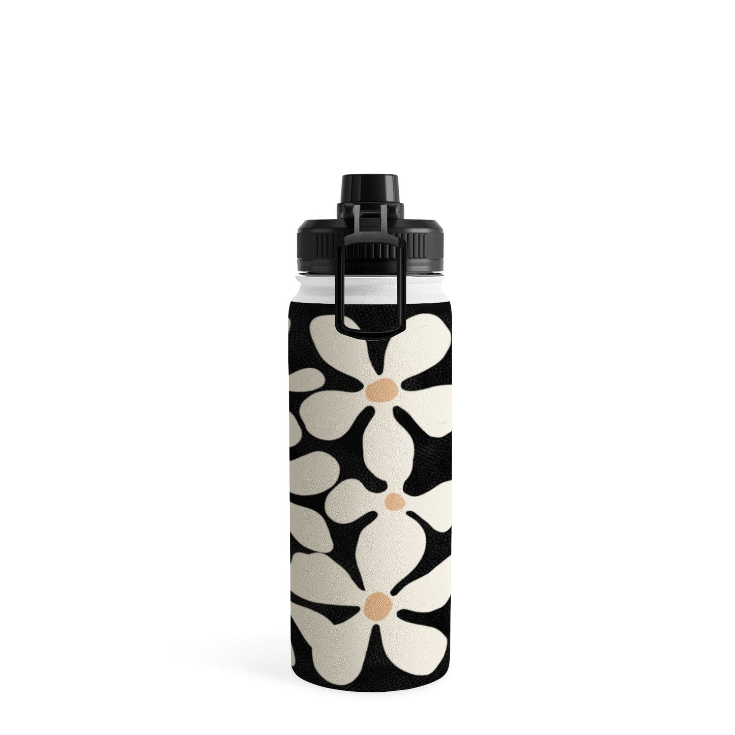 DorisciciArt Midnight Bohemian Floral Water Bottle