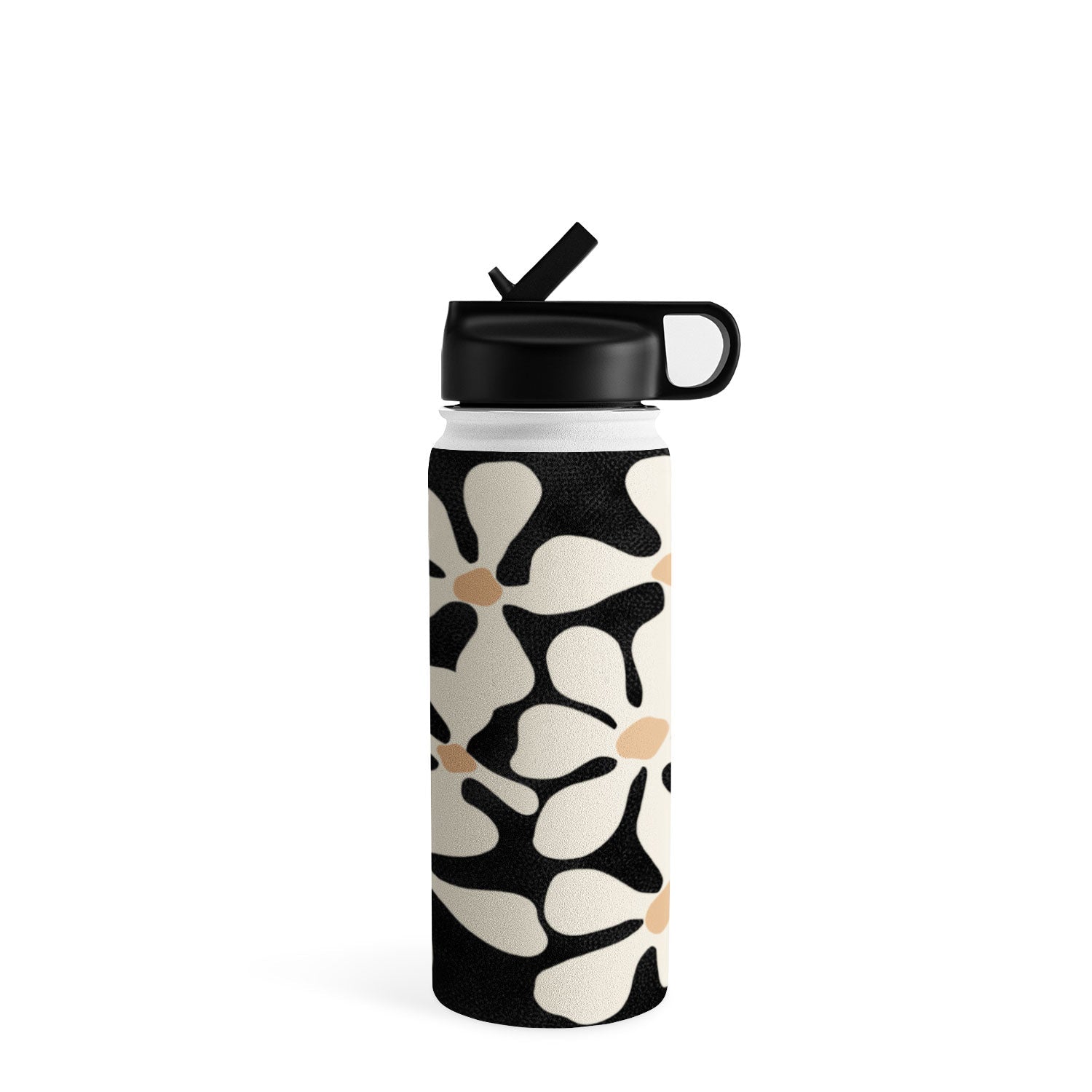 DorisciciArt Midnight Bohemian Floral Water Bottle