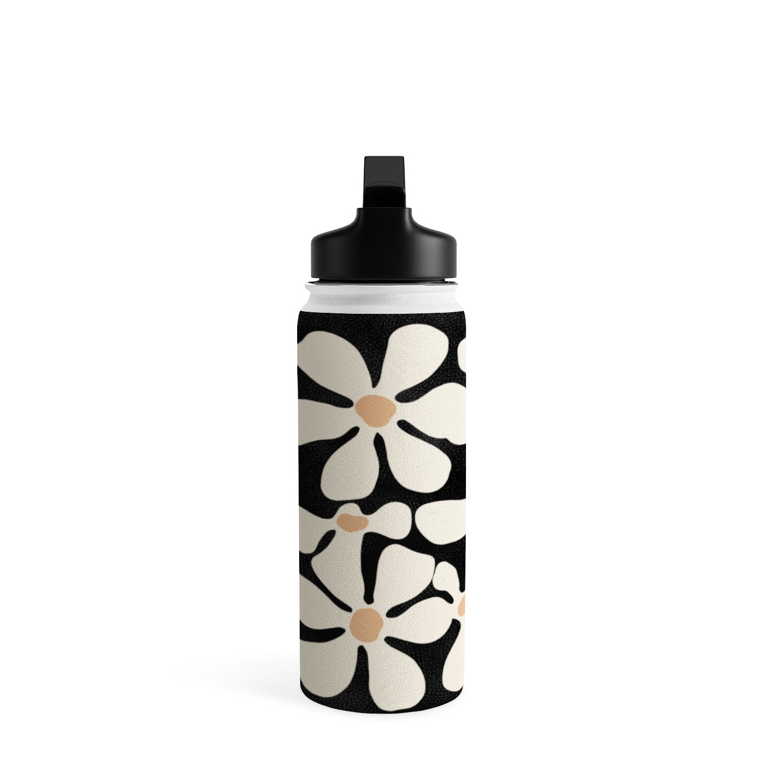 DorisciciArt Midnight Bohemian Floral Water Bottle