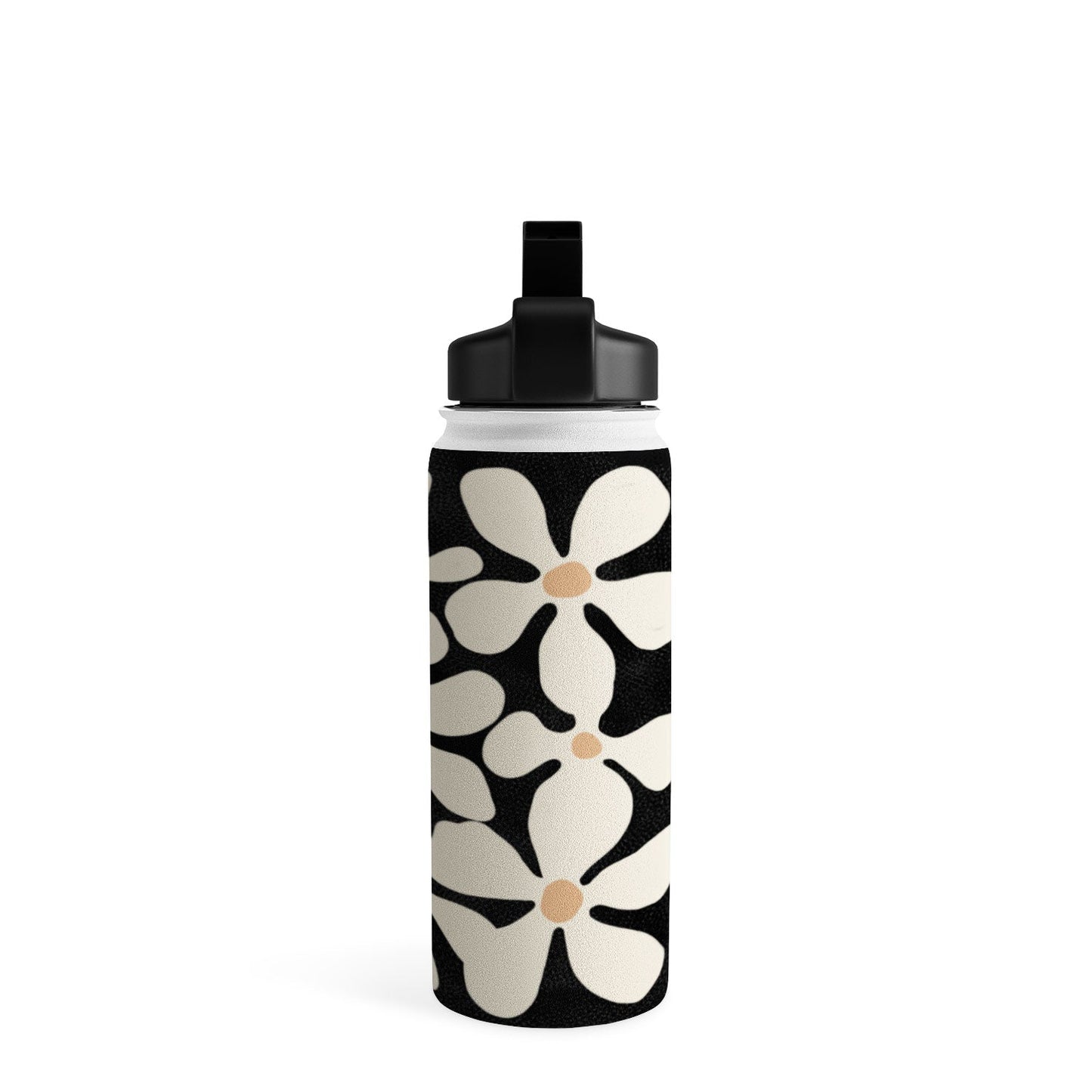 DorisciciArt Midnight Bohemian Floral Water Bottle