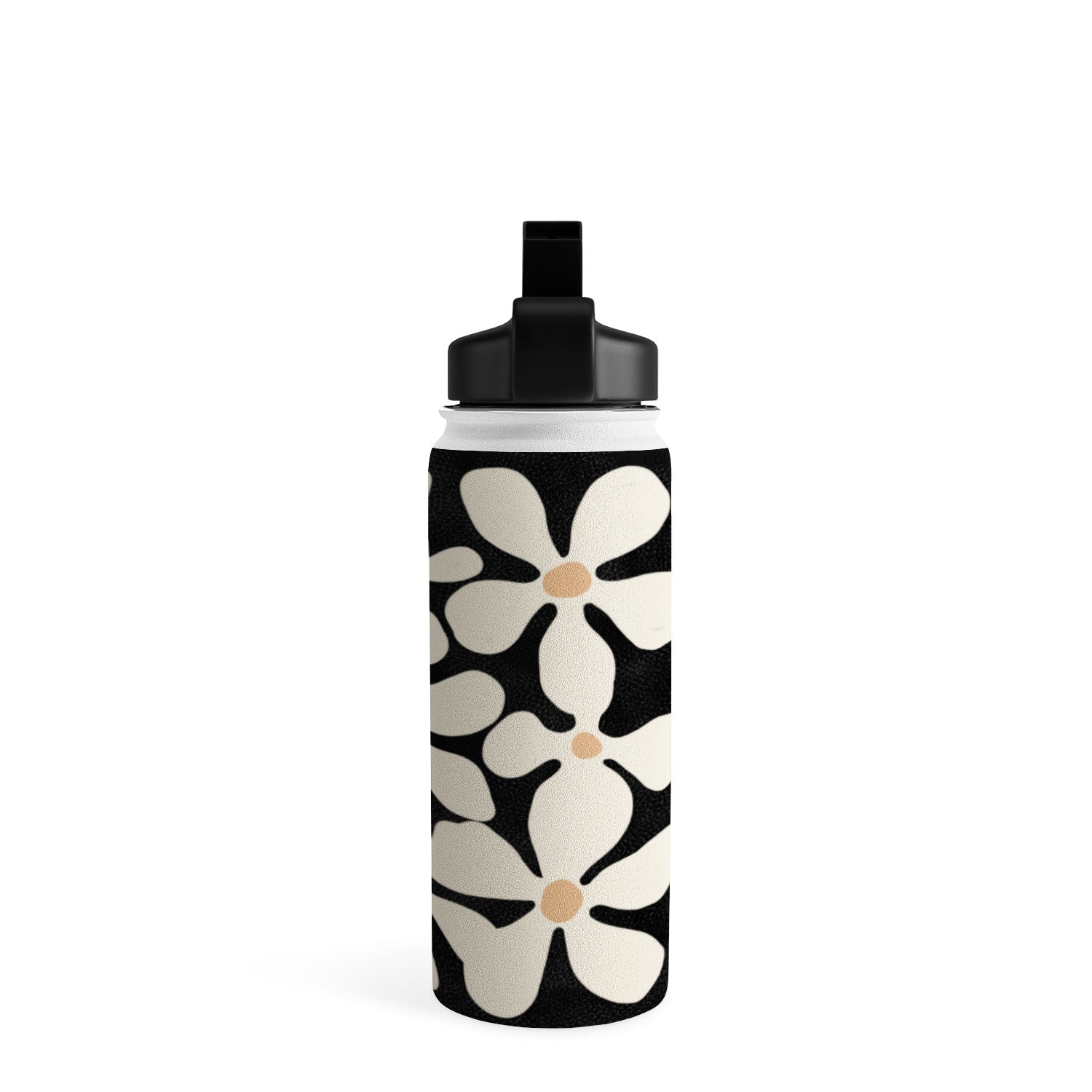 DorisciciArt Midnight Bohemian Floral Water Bottle