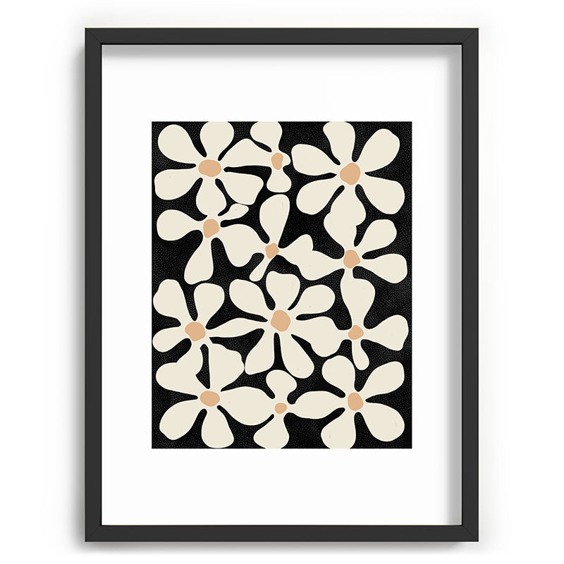 DorisciciArt Midnight Bohemian Floral Recessed Framing Rectangle