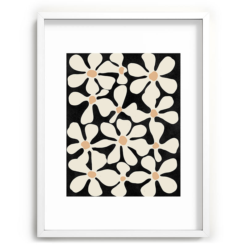 DorisciciArt Midnight Bohemian Floral Recessed Framing Rectangle