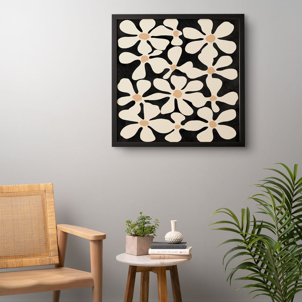 DorisciciArt Midnight Bohemian Floral Framed Wall Art