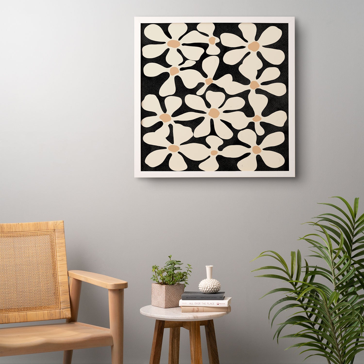 DorisciciArt Midnight Bohemian Floral Framed Wall Art