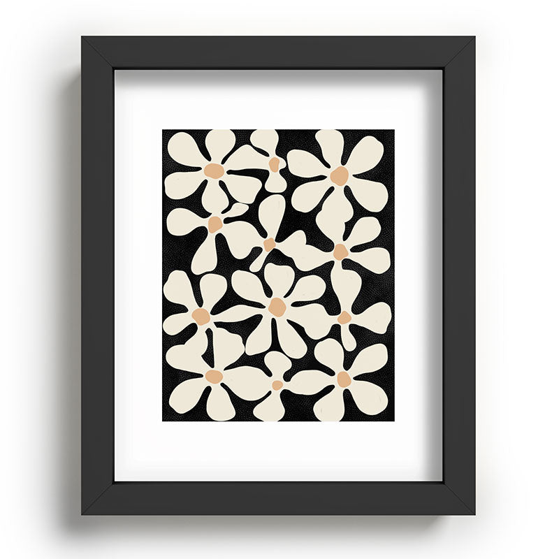 DorisciciArt Midnight Bohemian Floral Recessed Framing Rectangle