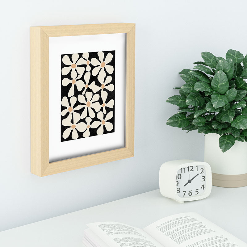DorisciciArt Midnight Bohemian Floral Recessed Framing Rectangle