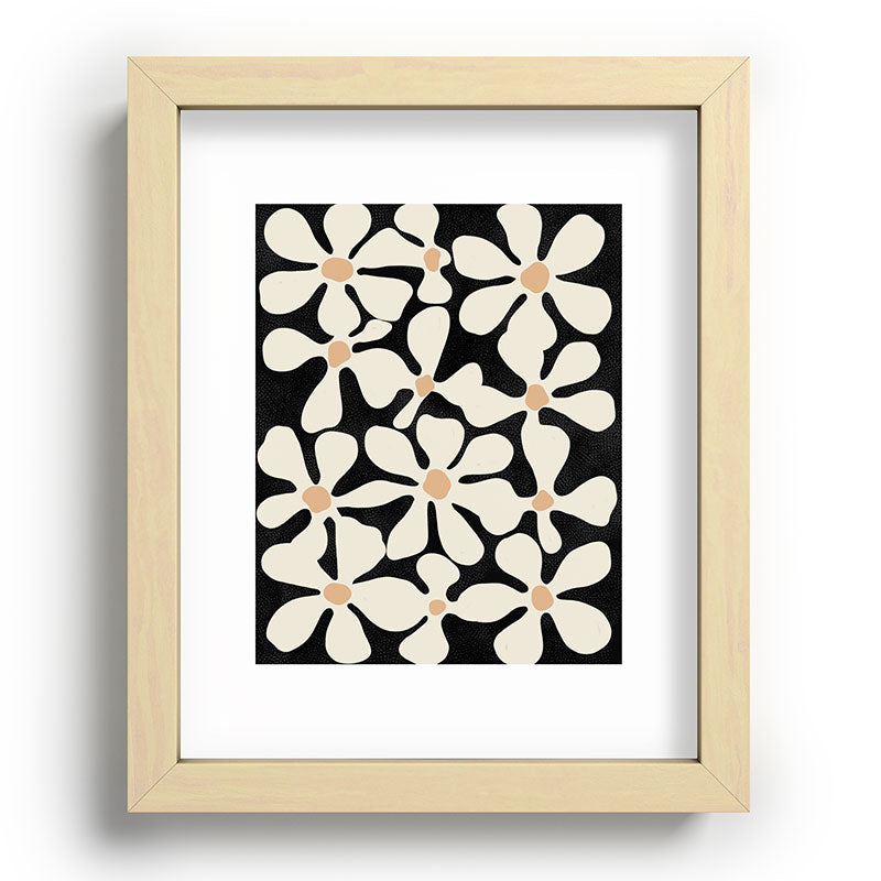 DorisciciArt Midnight Bohemian Floral Recessed Framing Rectangle
