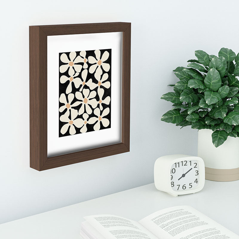 DorisciciArt Midnight Bohemian Floral Recessed Framing Rectangle