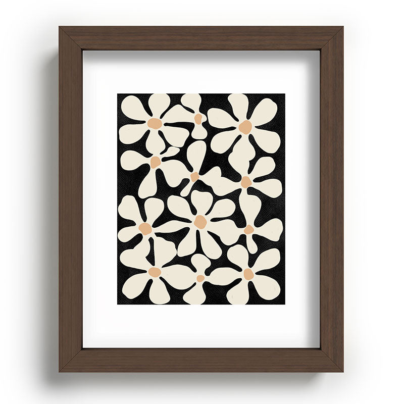 DorisciciArt Midnight Bohemian Floral Recessed Framing Rectangle