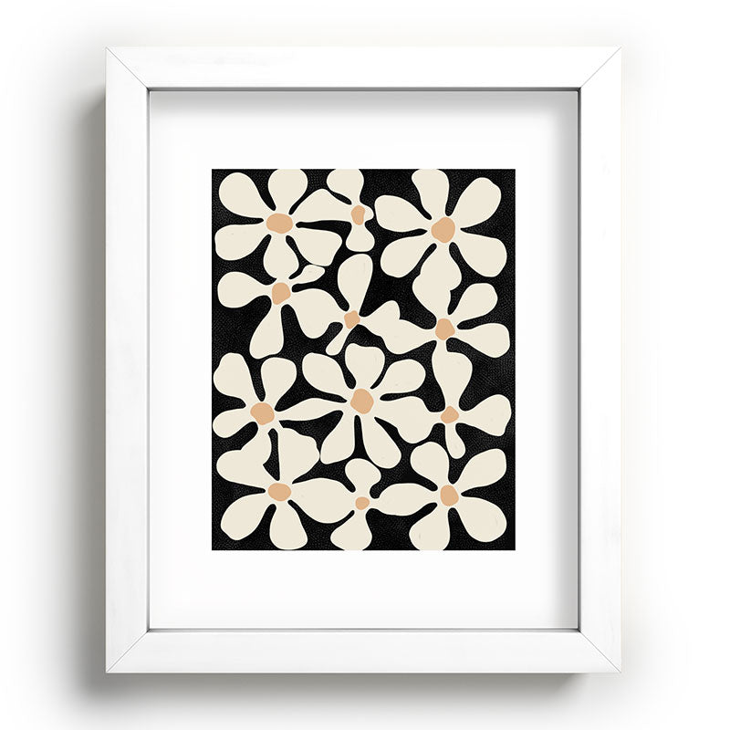 DorisciciArt Midnight Bohemian Floral Recessed Framing Rectangle