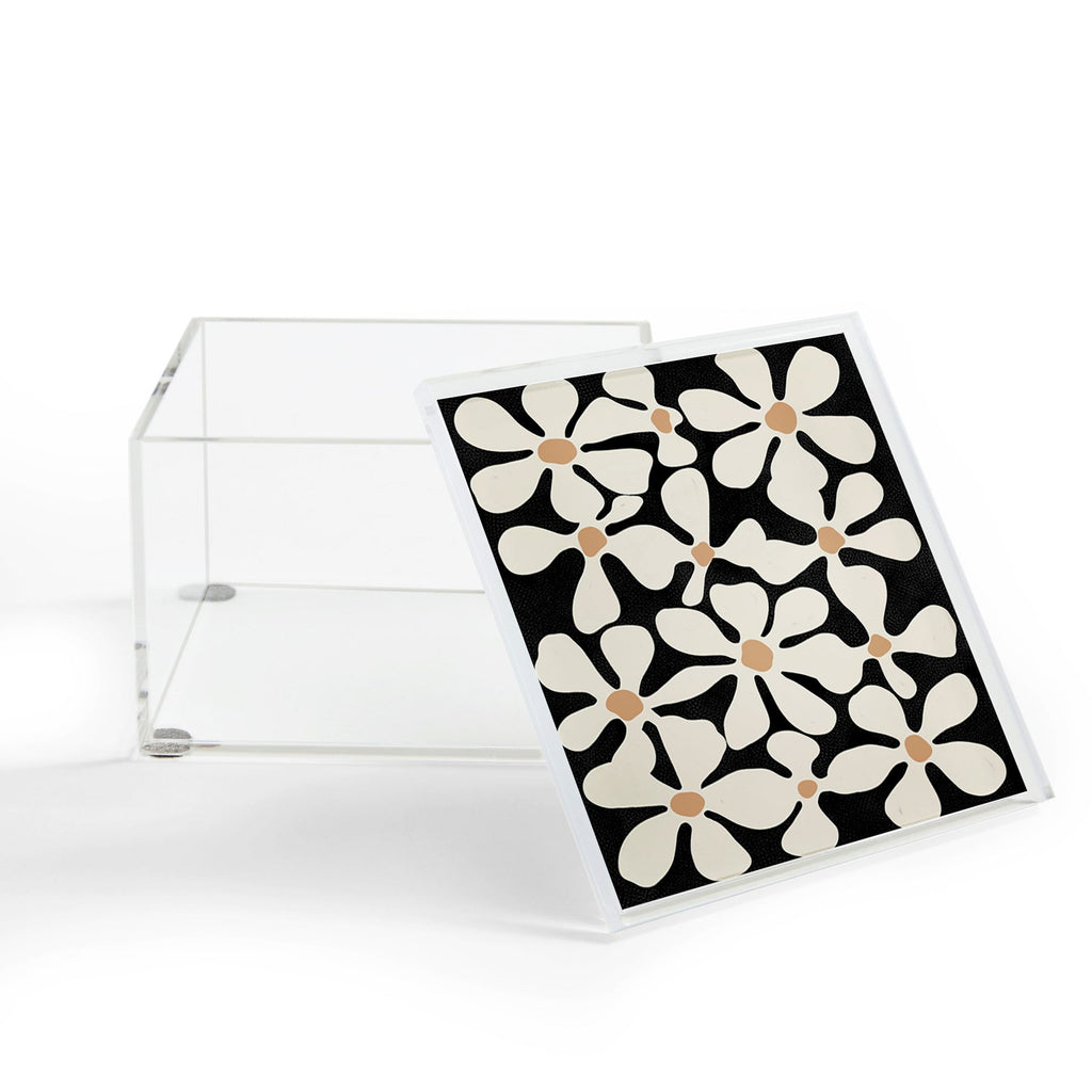 DorisciciArt Midnight Bohemian Floral Acrylic Box