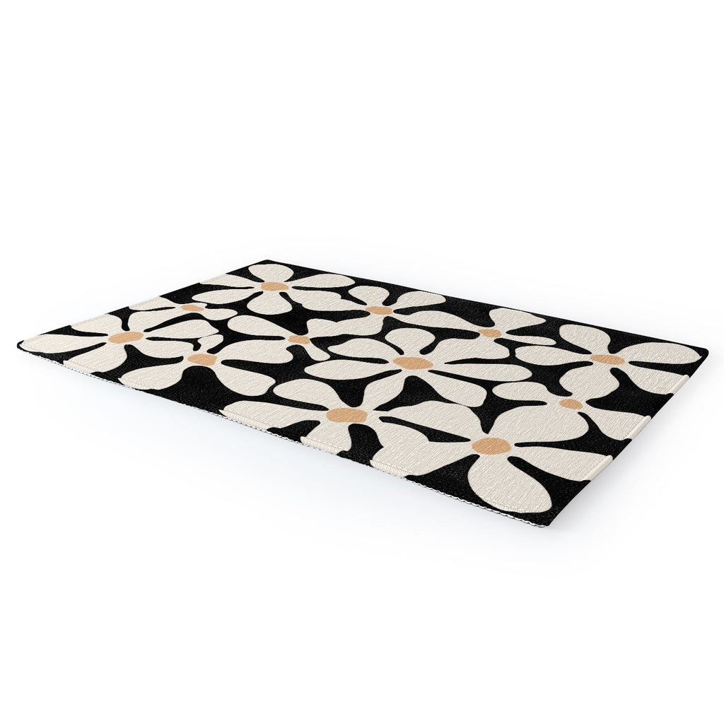 DorisciciArt Midnight Bohemian Floral Area Rug
