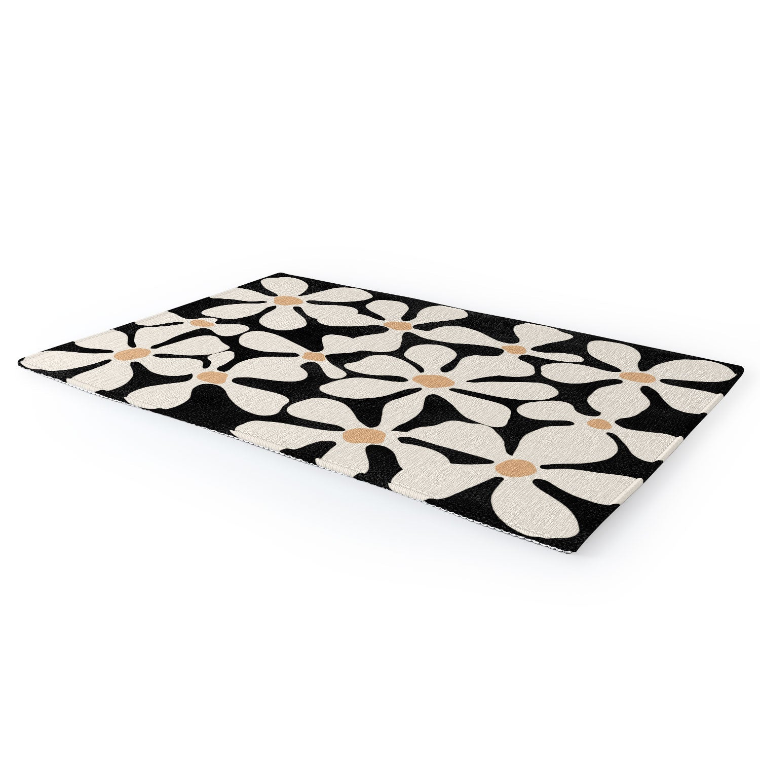 DorisciciArt Midnight Bohemian Floral Area Rug