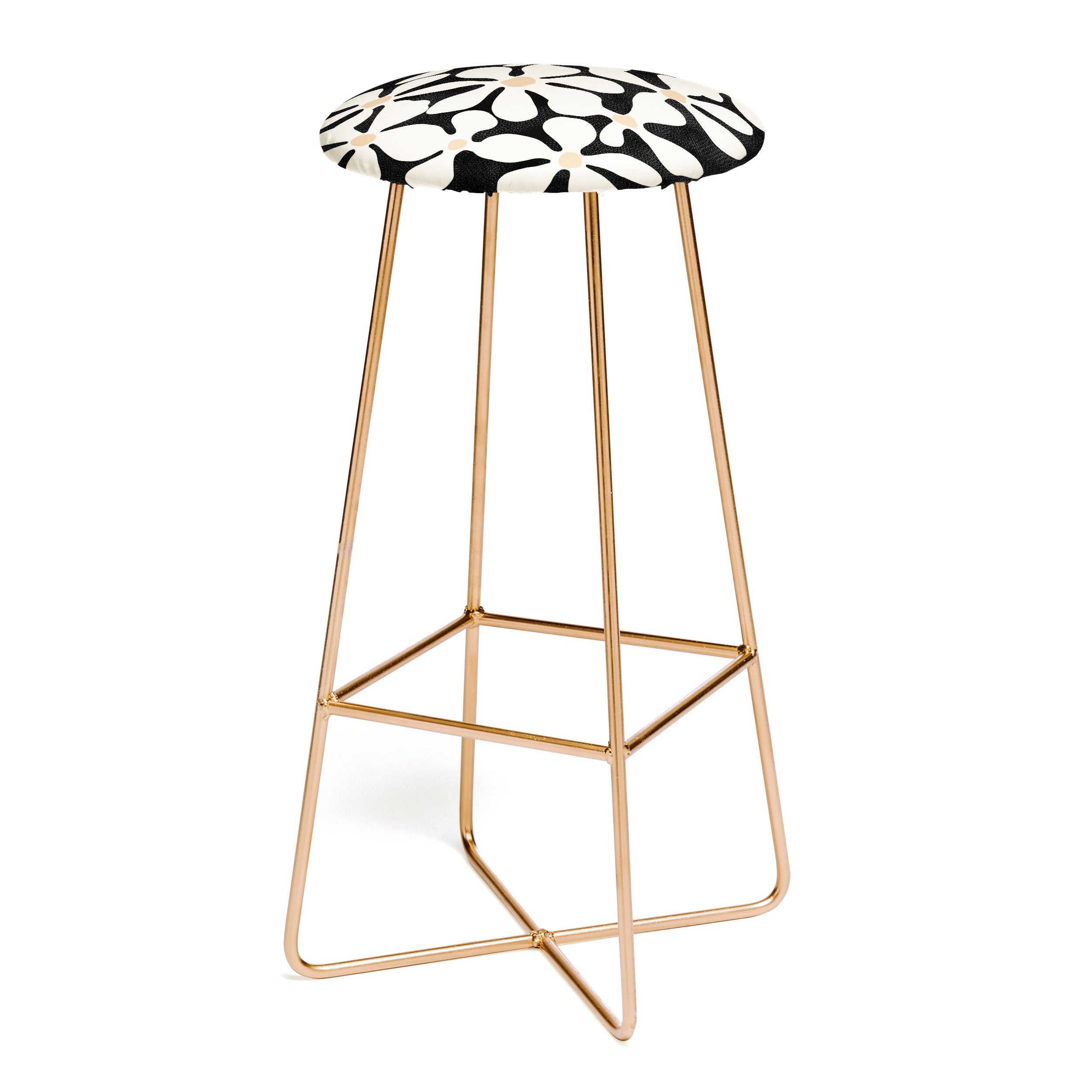 DorisciciArt Midnight Bohemian Floral Bar Stool