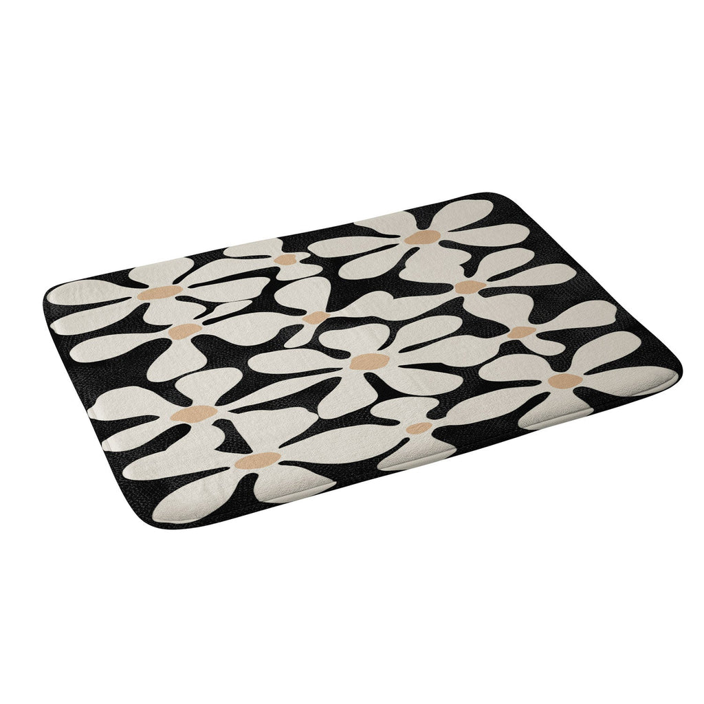DorisciciArt Midnight Bohemian Floral Memory Foam Bath Mat
