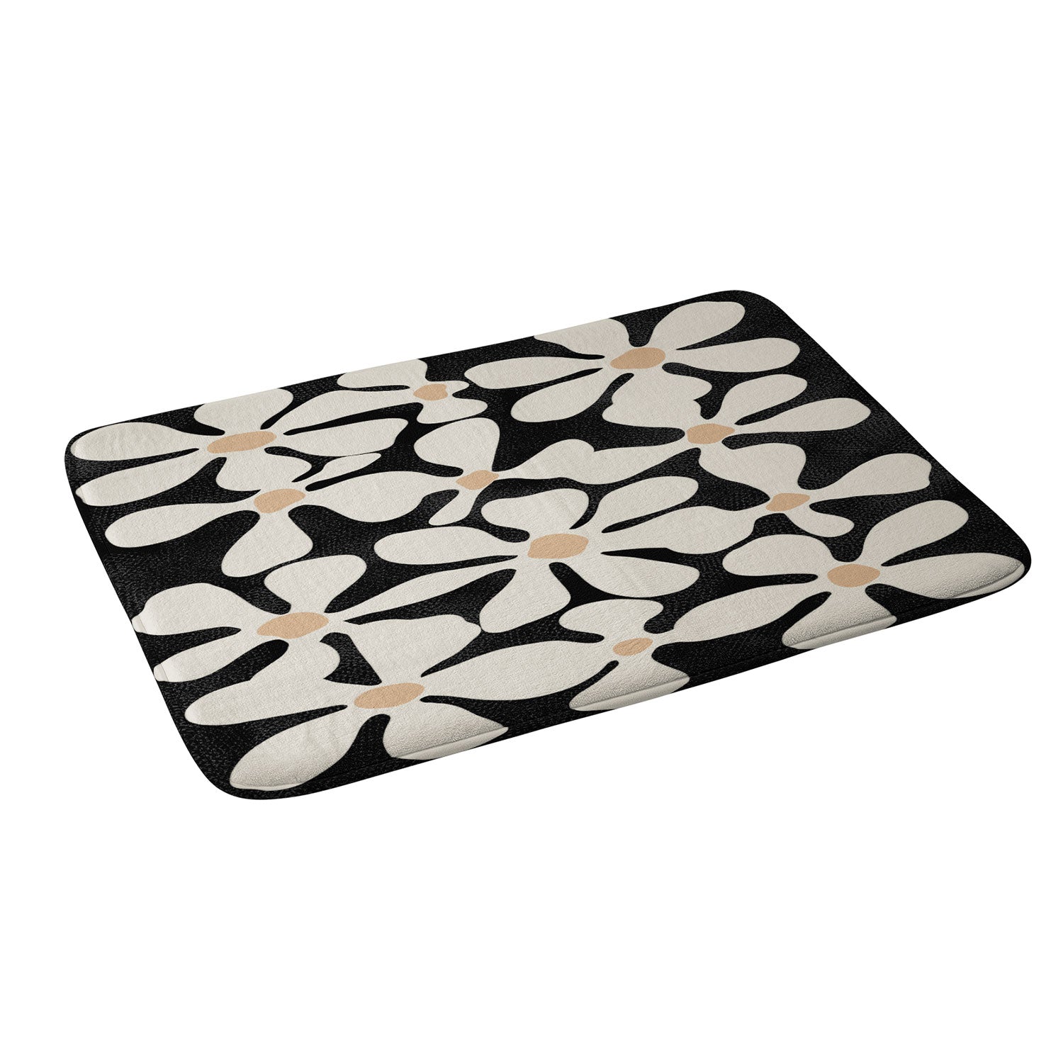 DorisciciArt Midnight Bohemian Floral Memory Foam Bath Mat