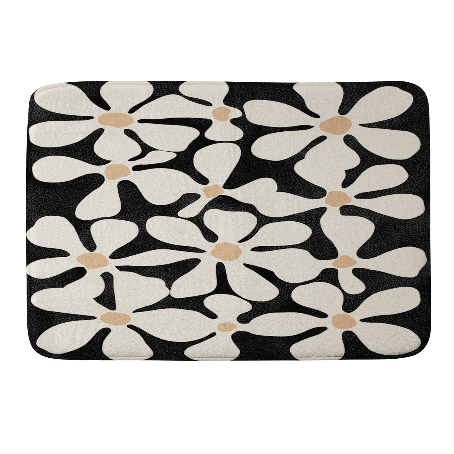DorisciciArt Midnight Bohemian Floral Memory Foam Bath Mat