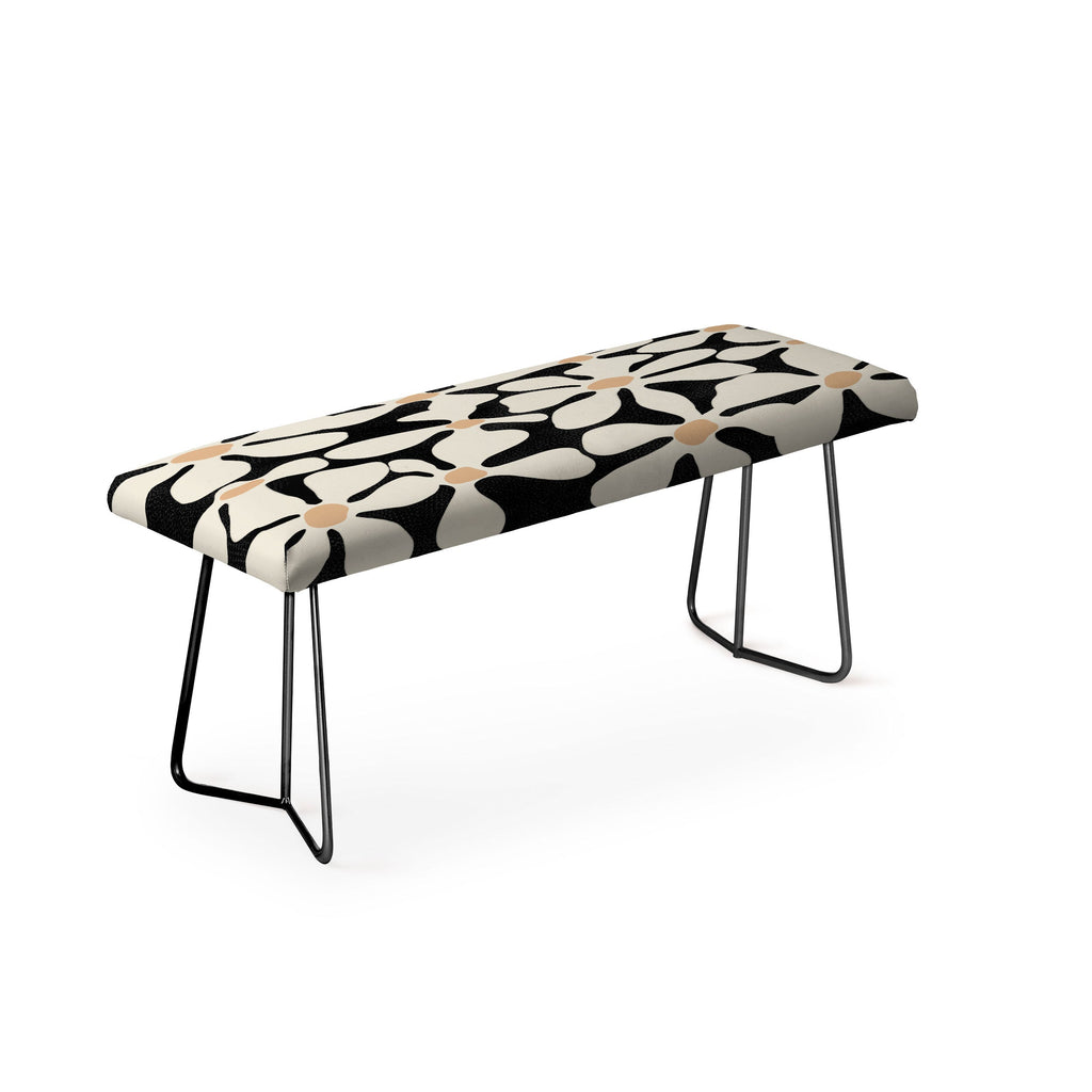 DorisciciArt Midnight Bohemian Floral Bench