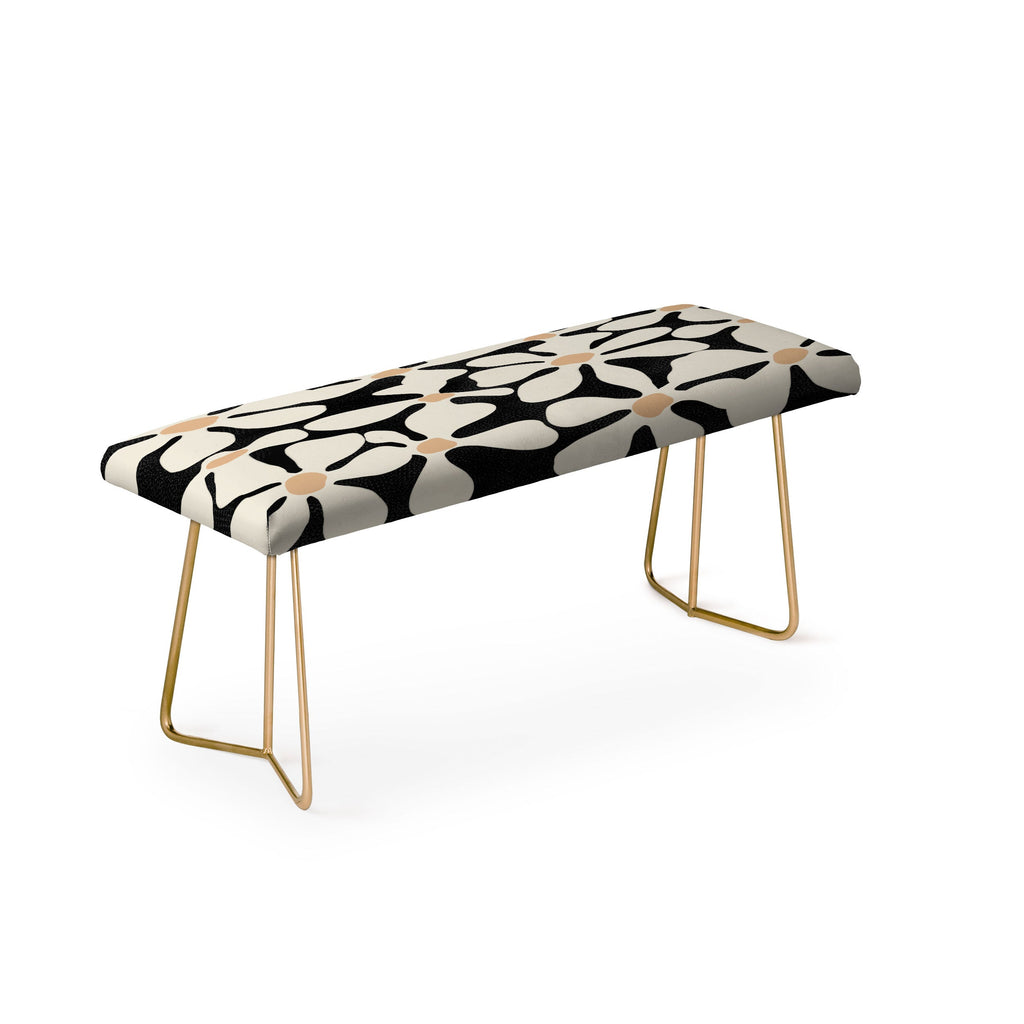 DorisciciArt Midnight Bohemian Floral Bench