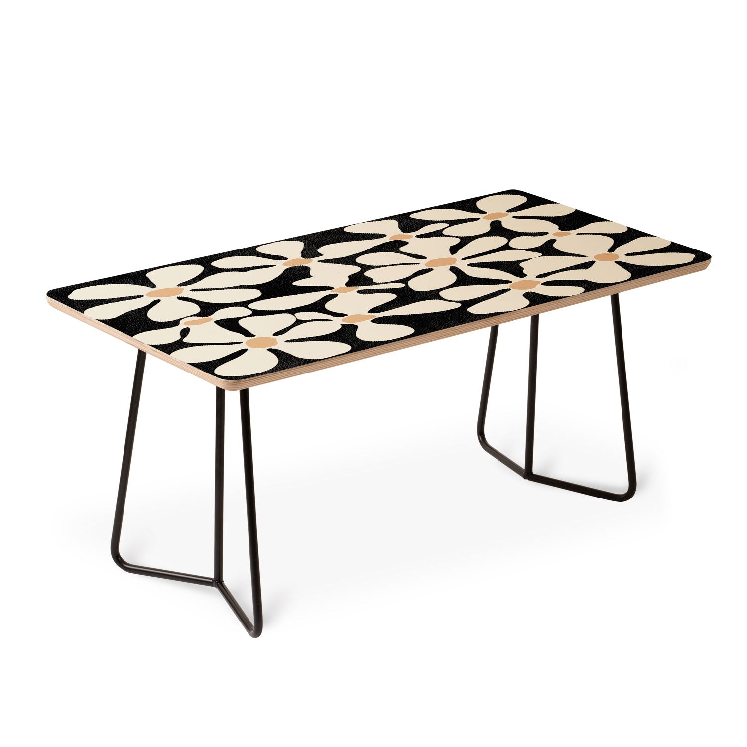 DorisciciArt Midnight Bohemian Floral Coffee Table