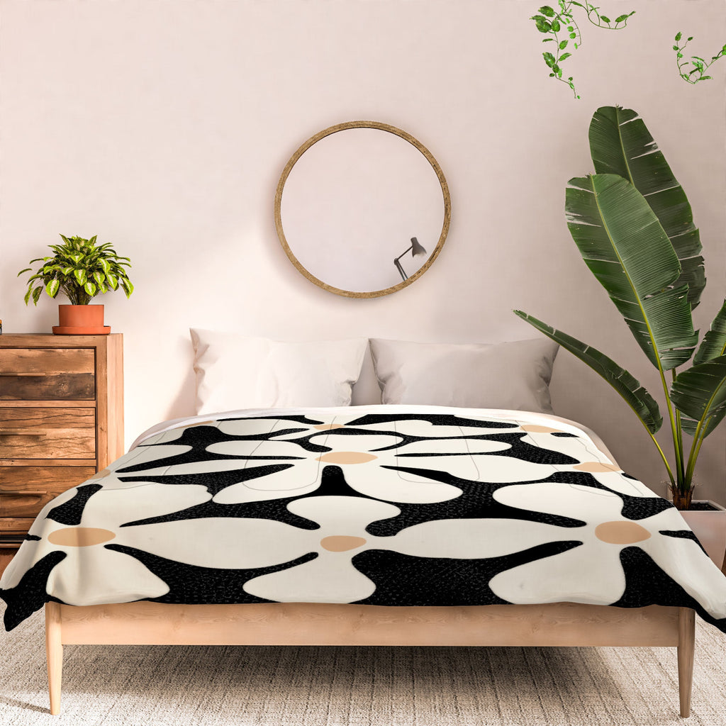 DorisciciArt Midnight Bohemian Floral Comforter