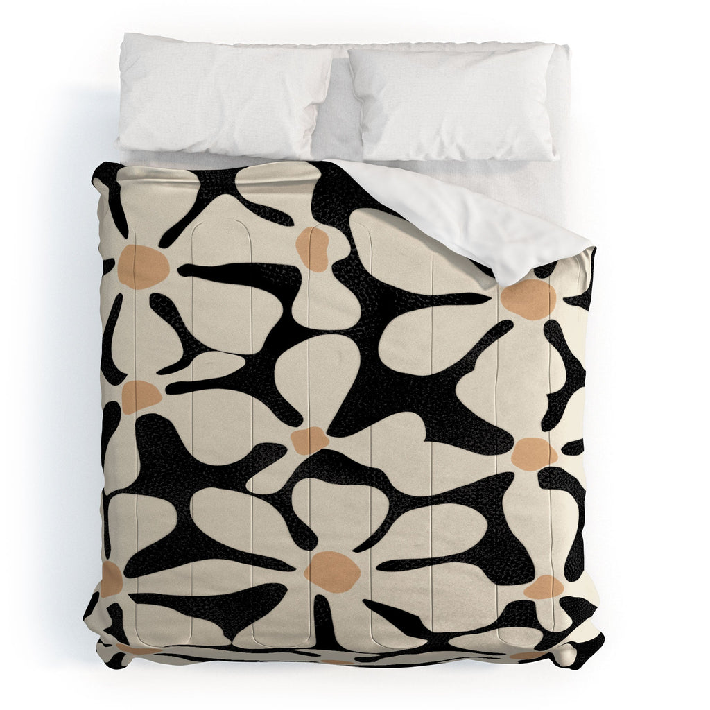 DorisciciArt Midnight Bohemian Floral Comforter
