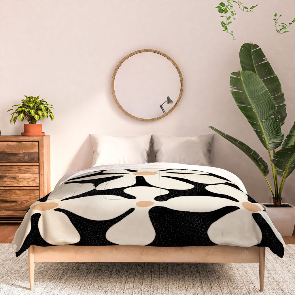 DorisciciArt Midnight Bohemian Floral Comforter