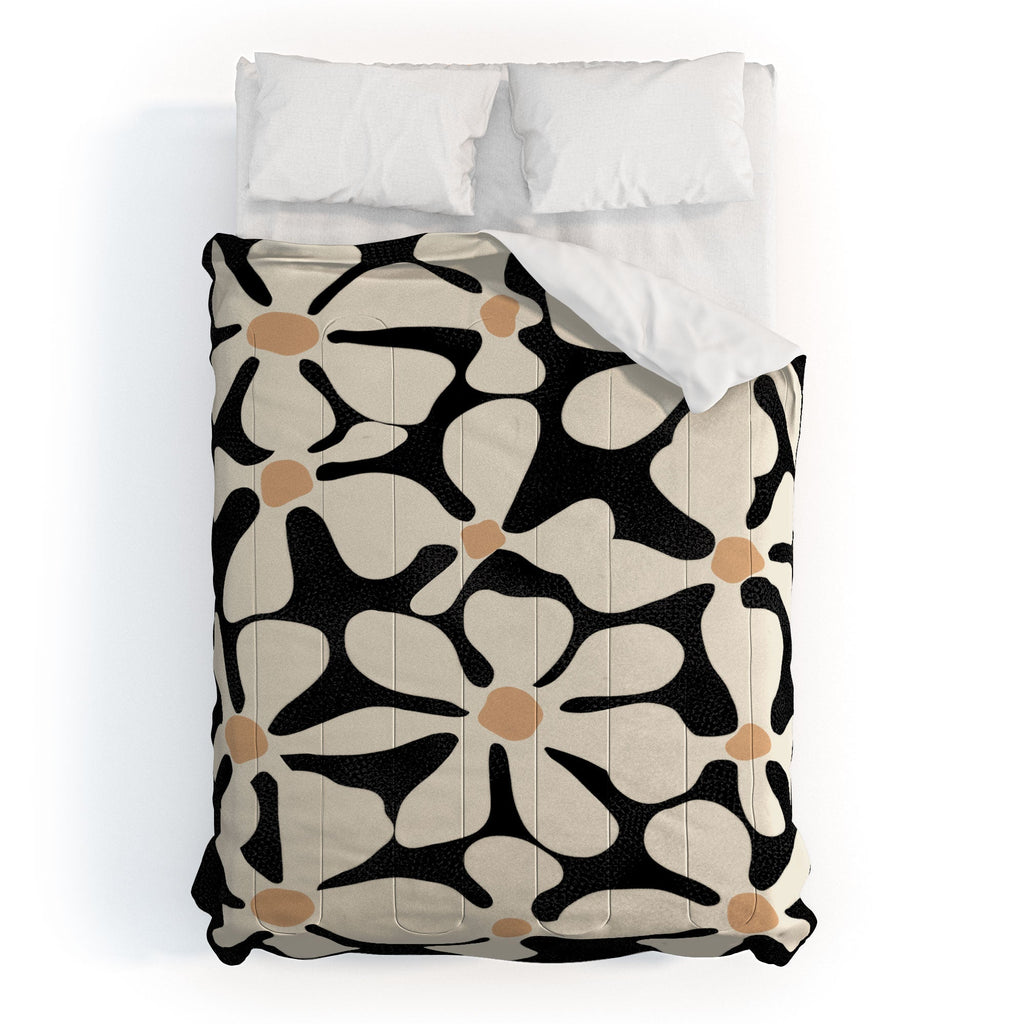 DorisciciArt Midnight Bohemian Floral Comforter