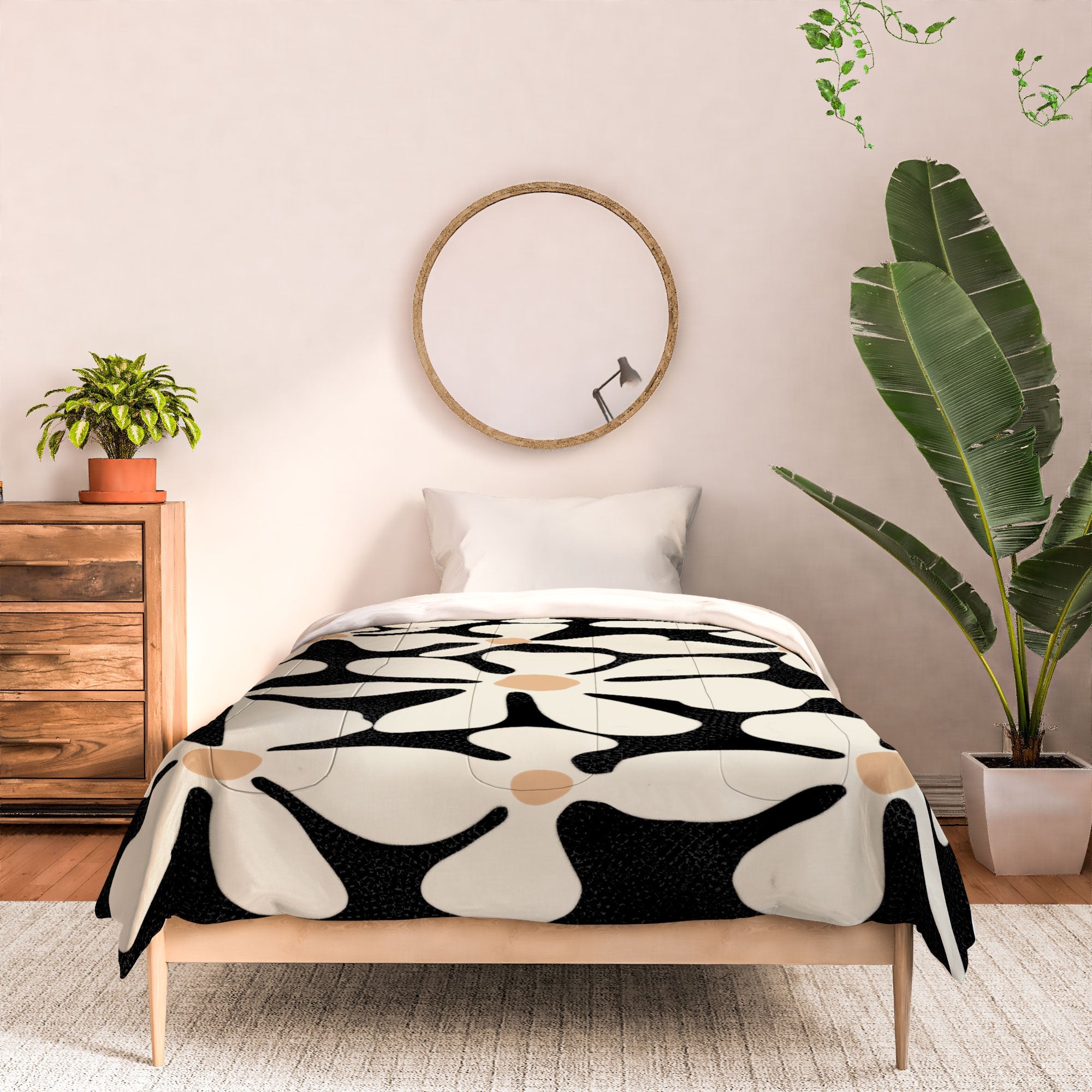 DorisciciArt Midnight Bohemian Floral Comforter