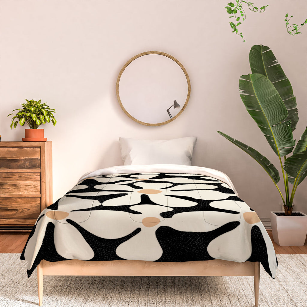 DorisciciArt Midnight Bohemian Floral Comforter