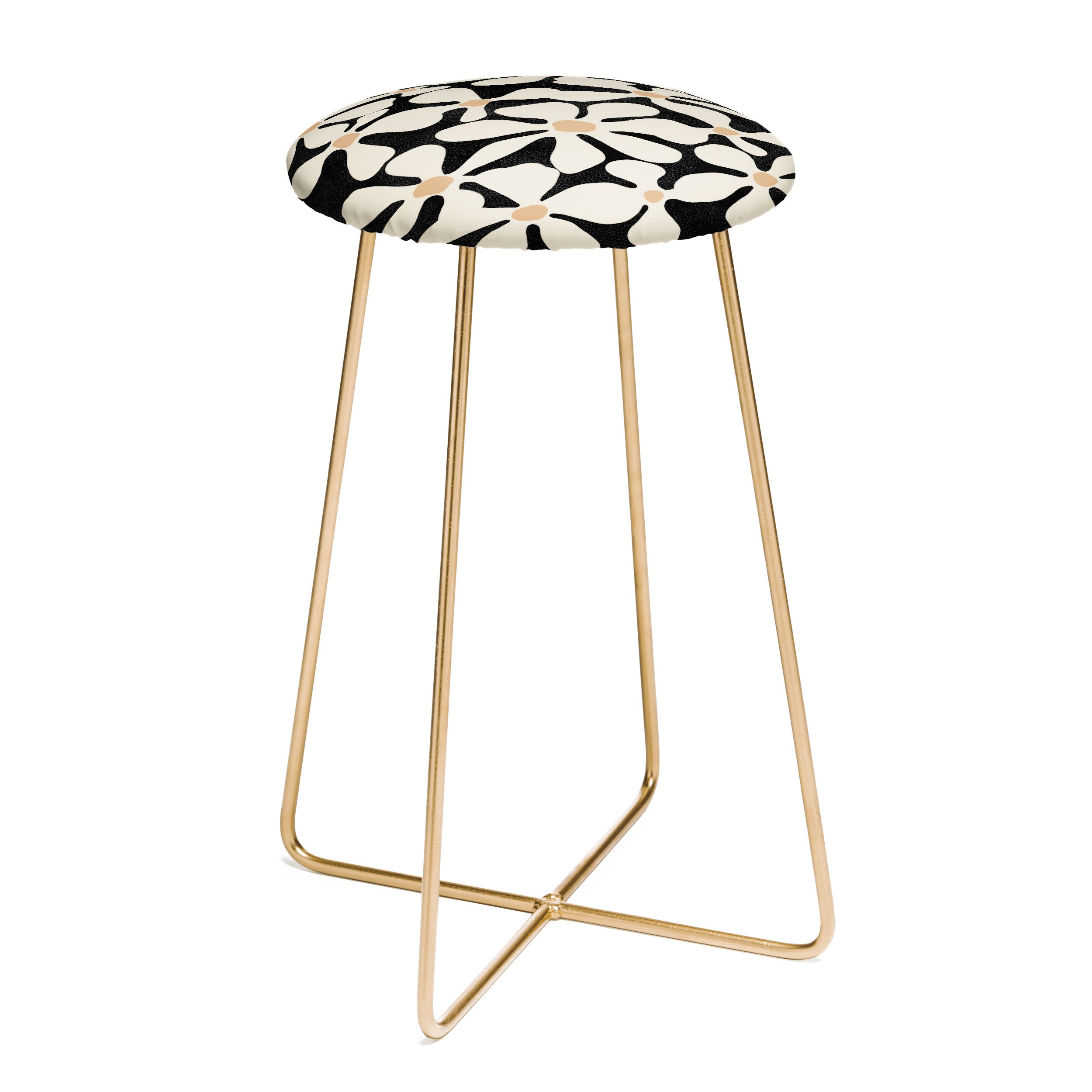 DorisciciArt Midnight Bohemian Floral Counter Stool