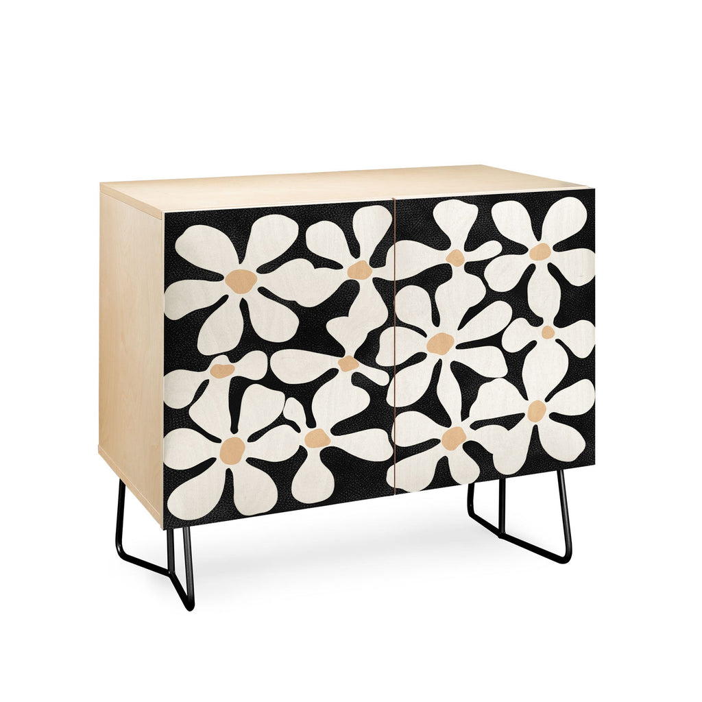 DorisciciArt Midnight Bohemian Floral Credenza