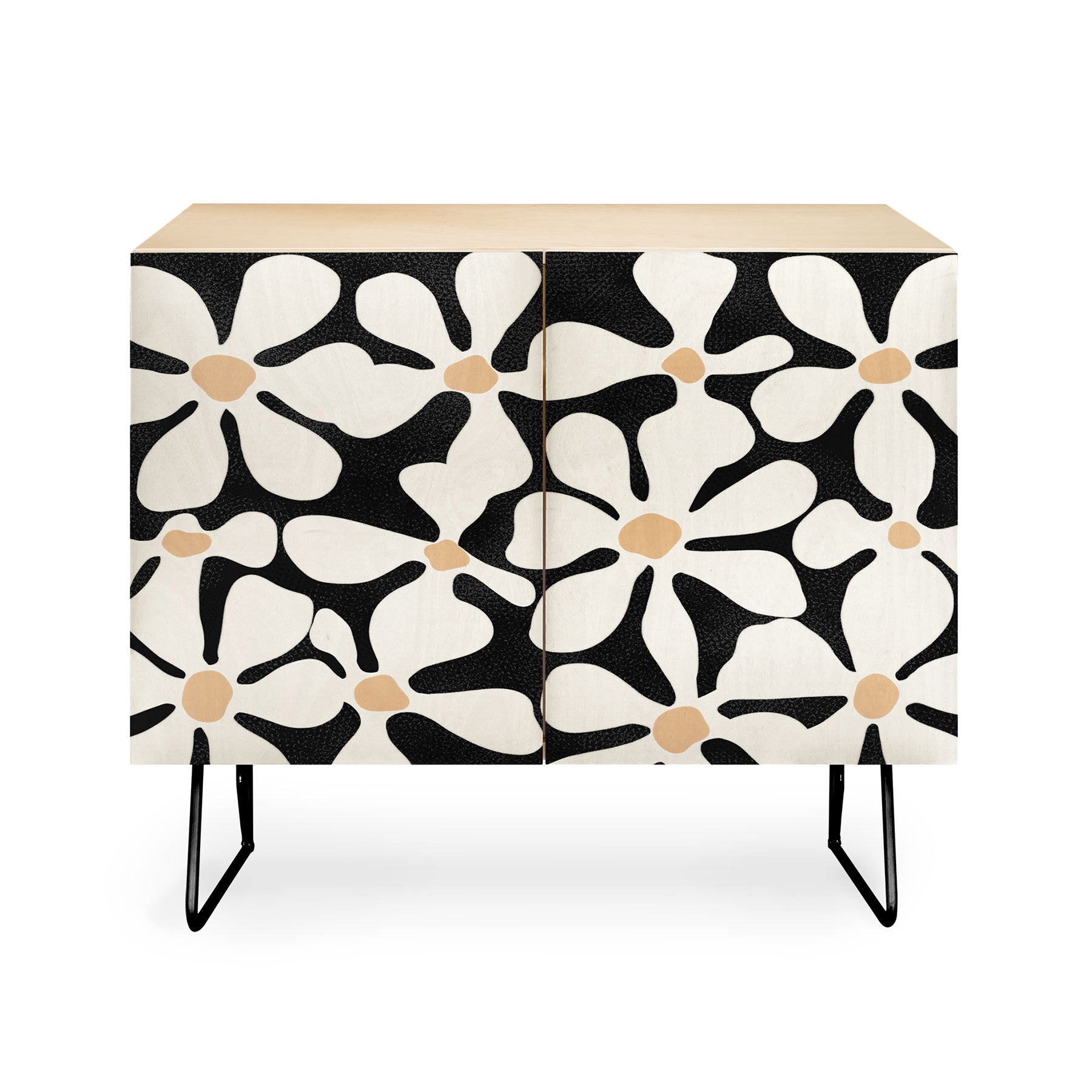 DorisciciArt Midnight Bohemian Floral Credenza