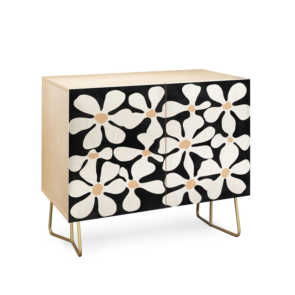 DorisciciArt Midnight Bohemian Floral Credenza