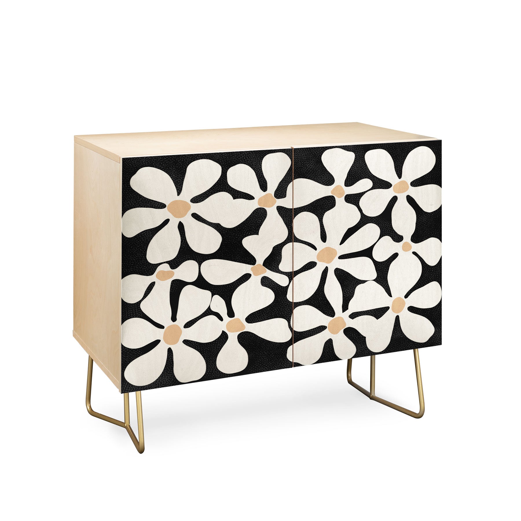 DorisciciArt Midnight Bohemian Floral Credenza