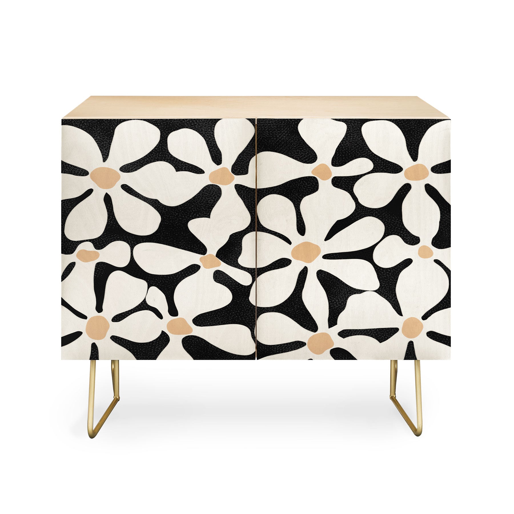 DorisciciArt Midnight Bohemian Floral Credenza
