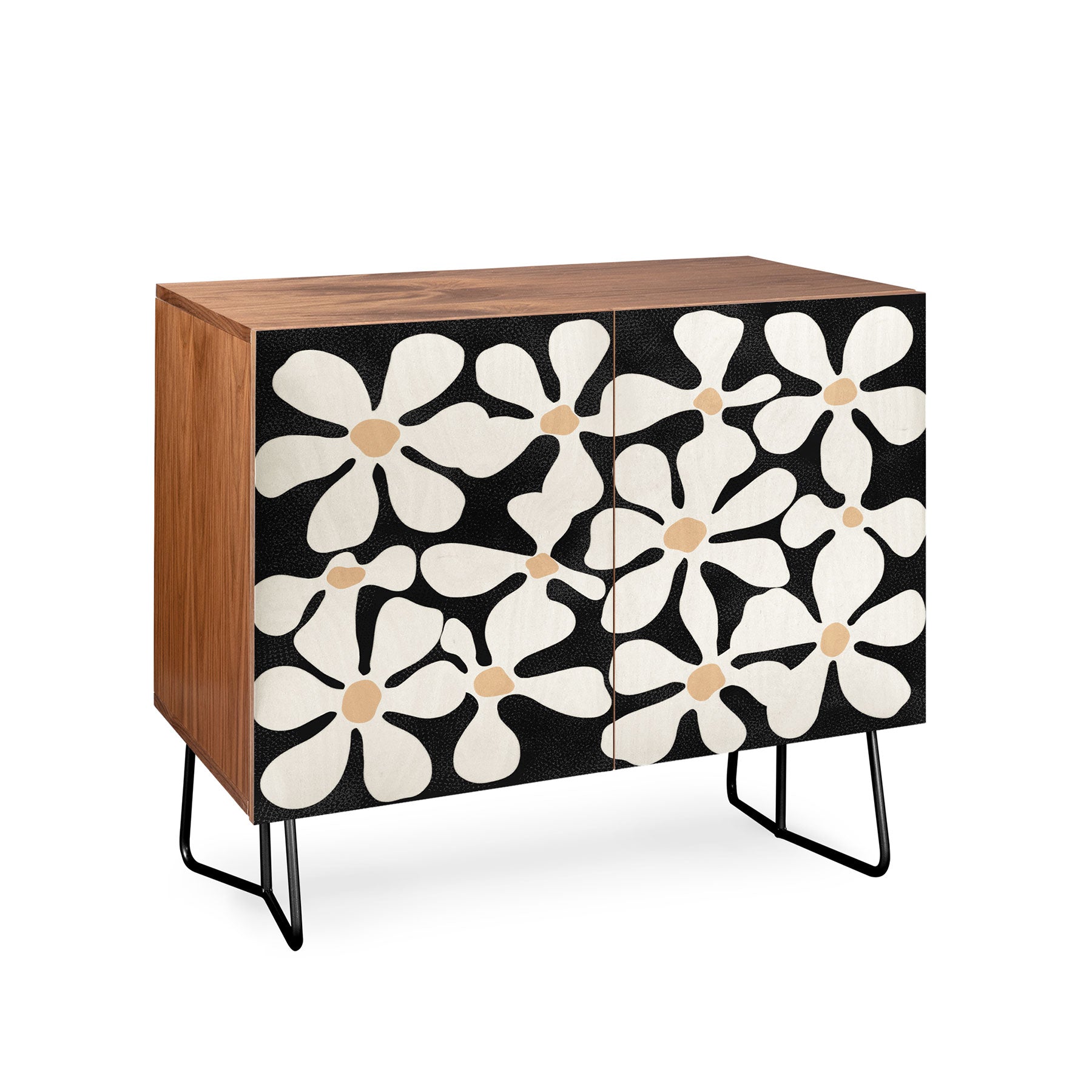 DorisciciArt Midnight Bohemian Floral Credenza