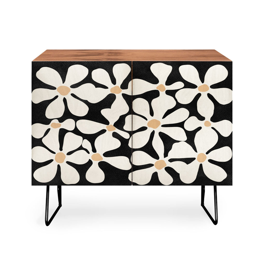 DorisciciArt Midnight Bohemian Floral Credenza