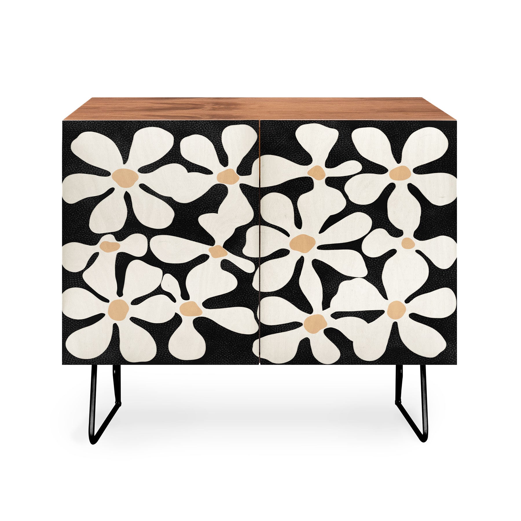 DorisciciArt Midnight Bohemian Floral Credenza