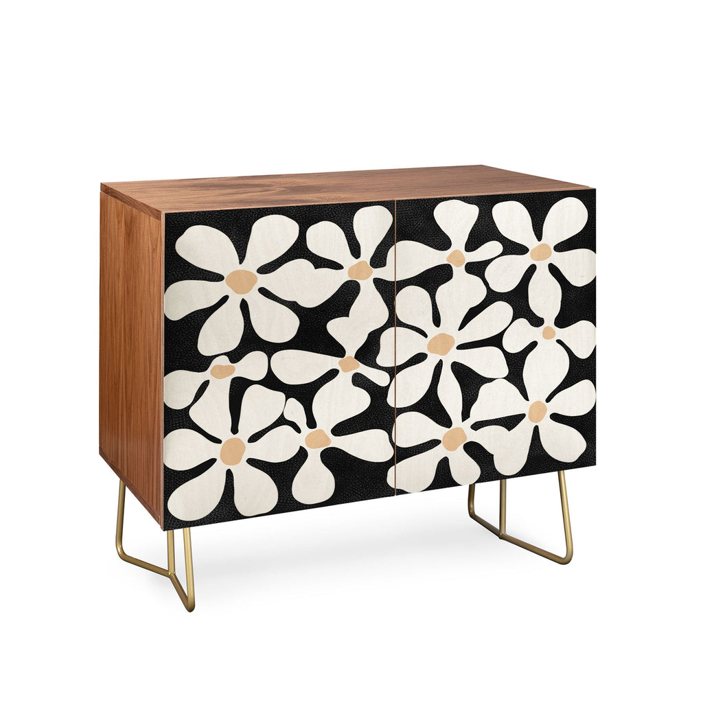 DorisciciArt Midnight Bohemian Floral Credenza