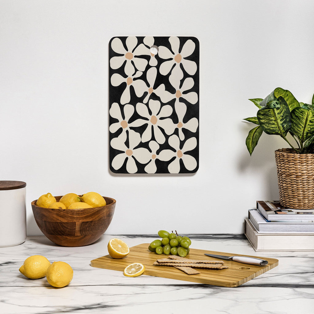 DorisciciArt Midnight Bohemian Floral Cutting Board Rectangle