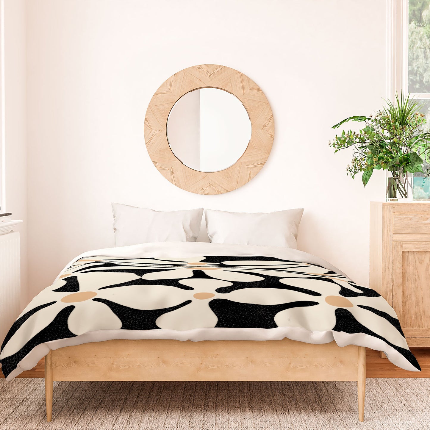 DorisciciArt Midnight Bohemian Floral Duvet Cover