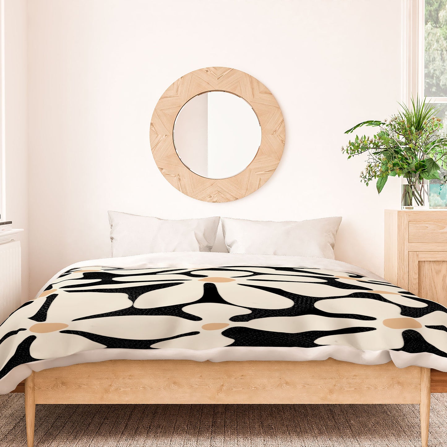 DorisciciArt Midnight Bohemian Floral Duvet Cover