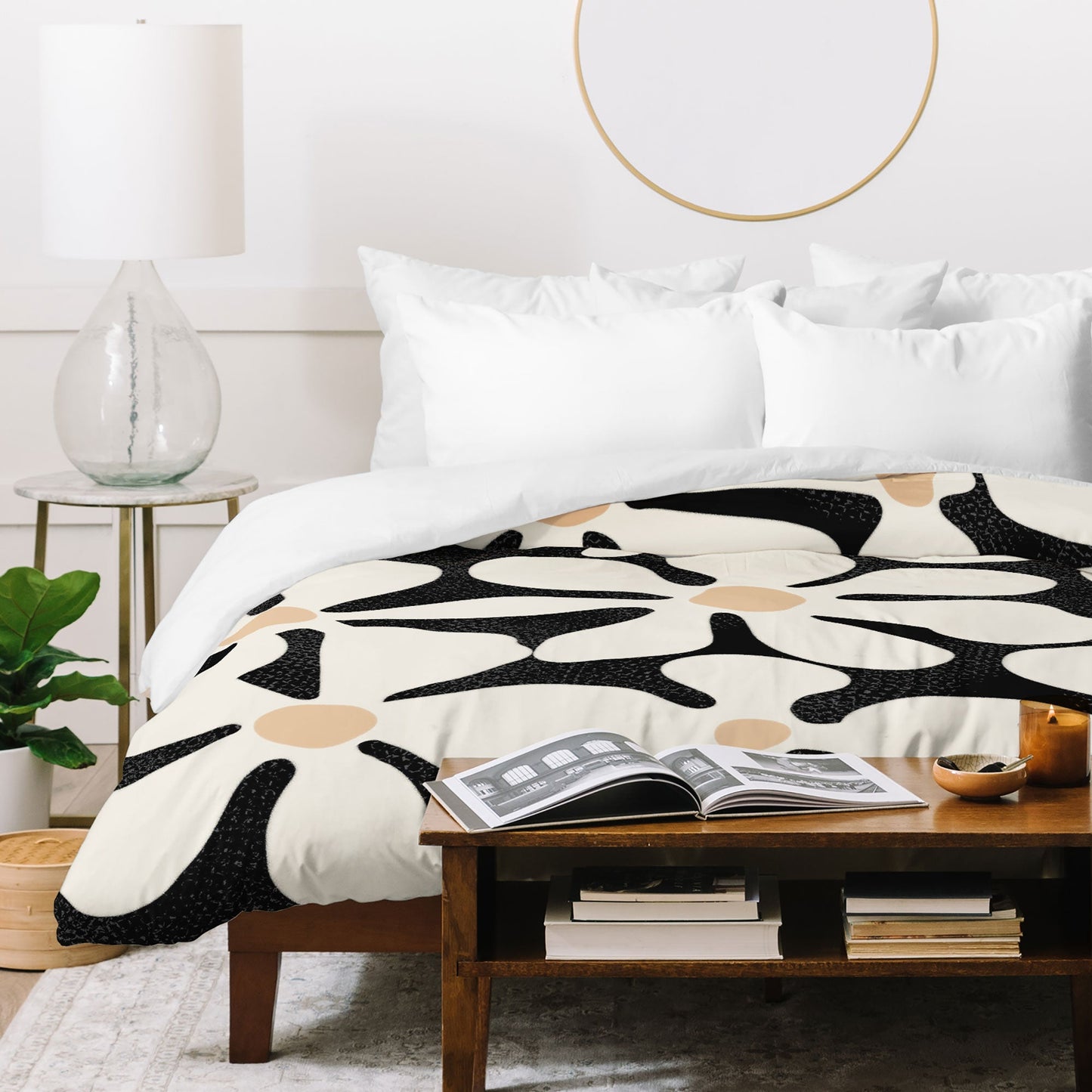 DorisciciArt Midnight Bohemian Floral Duvet Cover