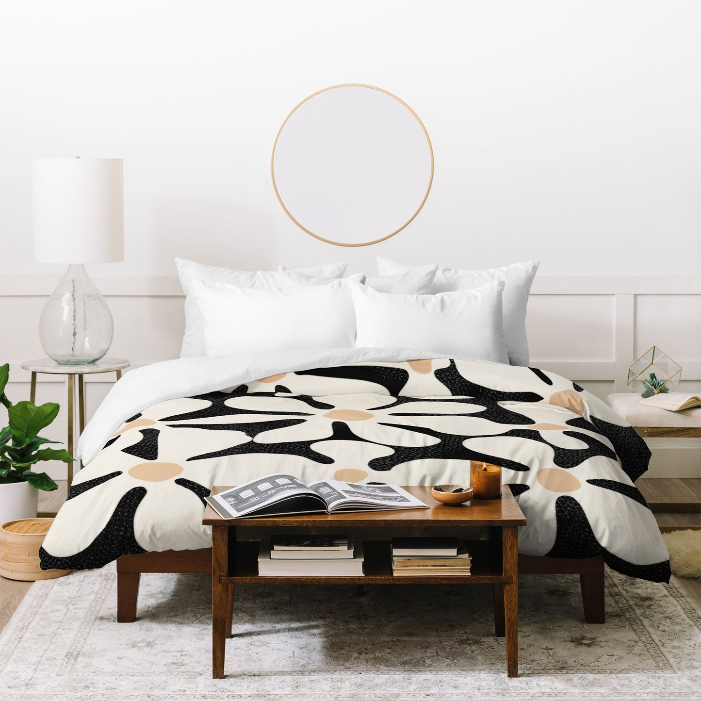DorisciciArt Midnight Bohemian Floral Duvet Cover